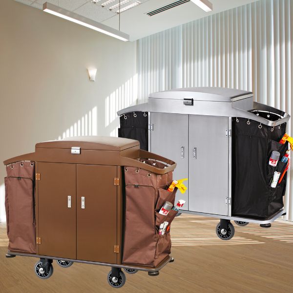 Xe làm buồng phòng khách sạn loại có cửa an toàn