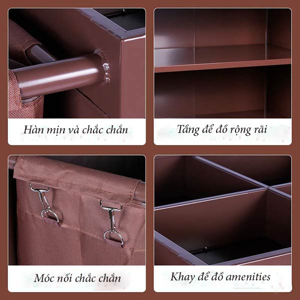 Chi tiết các đặc điểm cấu thành xe đẩy dọn buồng khách sạn