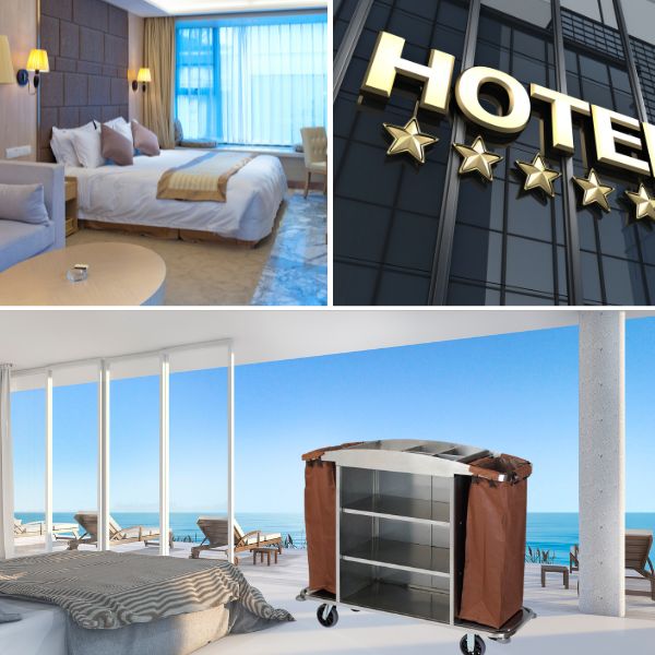 Các khách sạn, resort không thể thiếu được xe đẩy dọn buồng phòng