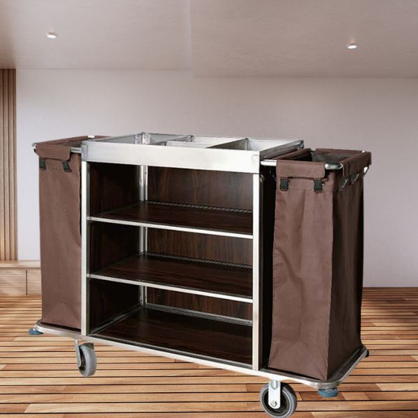 Xe đẩy làm buồng phòng khách sạn kết cấu 3 tầng