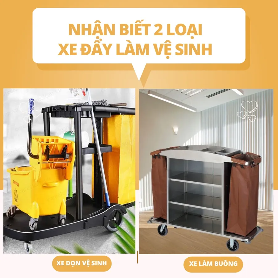 So sánh xe làm buồng và xe dọn vệ sinh