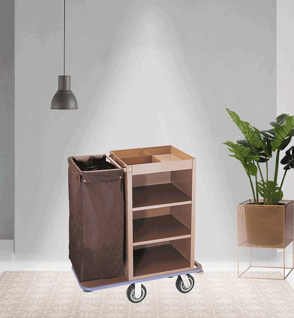 Xe làm phòng khách sạn bằng thép sơn tĩnh điện có 1 túi vải