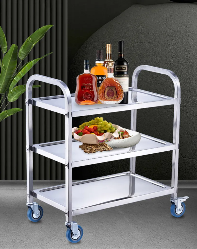 Xe đẩy thức ăn inox 3 tầng
