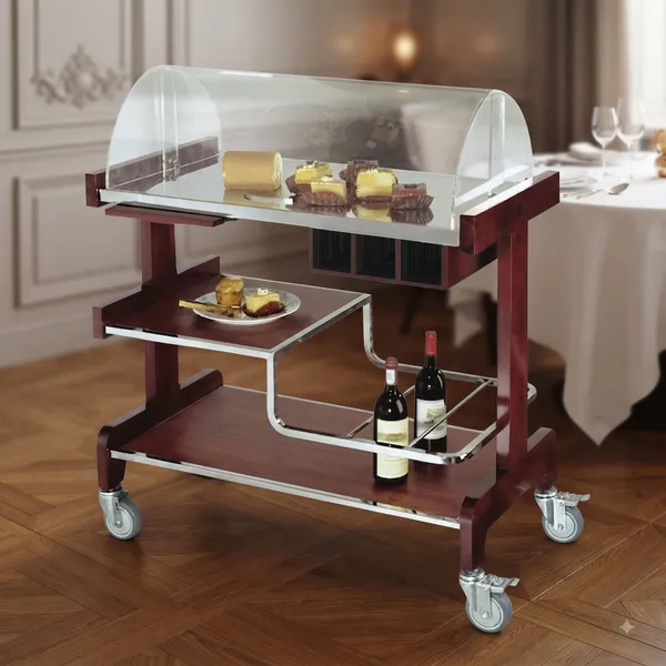 Xe phục vụ rượu đồ uống 3 tầng nhà hàng
