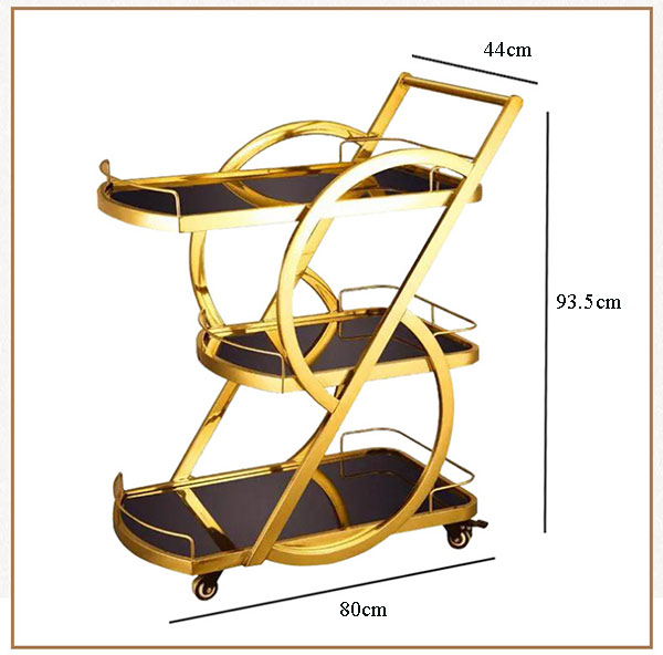 Kích thước xe đẩy phục vụ rượu trà