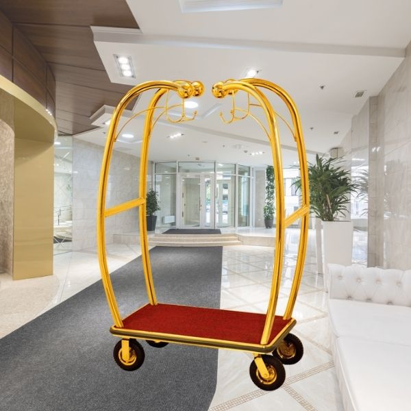 Mẫu xe trolley đẩy hành lý, vali dùng trong khách sạn