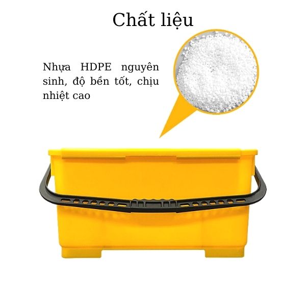 Xô lau làm từ chất liệu nhựa HDPE cao cấp, chất lượng