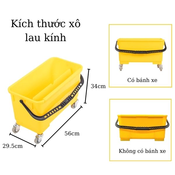 Chi tiết kích thước xô lau gương kính
