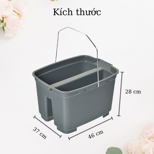Chi tiết kích thước xô lau kính chuyên dụng